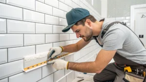 Expert tile backsplash installation in a Scarborough kitchen, showing precise grout lines and clean finish.